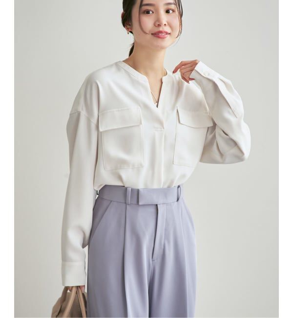 NOBLE「《追加・WEB限定カラー》ワークディテールドレープシャツ」|シャツ・ブラウス|