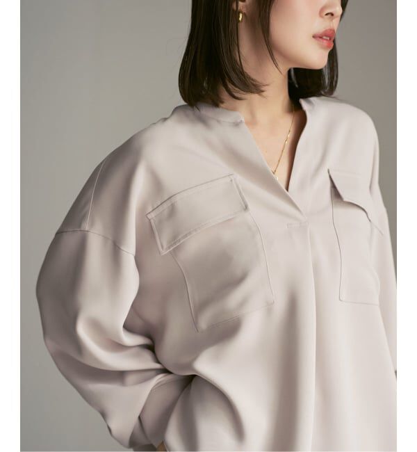 NOBLE「《追加・WEB限定カラー》ワークディテールドレープシャツ」|シャツ・ブラウス|