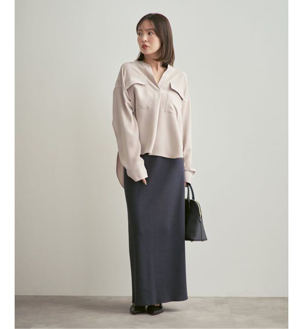 NOBLE「《追加・WEB限定カラー》ワークディテールドレープシャツ」|シャツ・ブラウス|