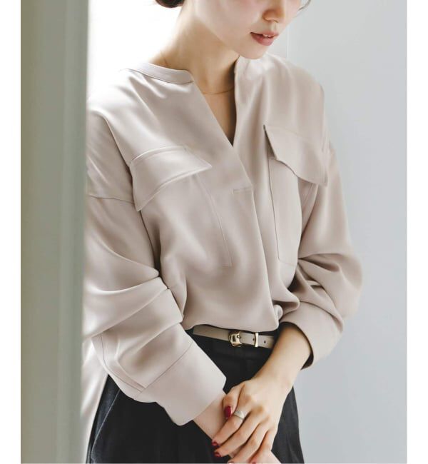 NOBLE「《追加・WEB限定カラー》ワークディテールドレープシャツ」|シャツ・ブラウス|