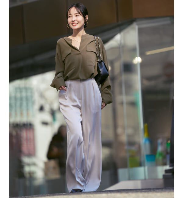 NOBLE「《追加・WEB限定カラー》ワークディテールドレープシャツ」|シャツ・ブラウス|