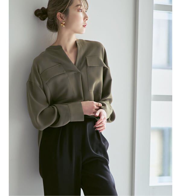 NOBLE「《追加・WEB限定カラー》ワークディテールドレープシャツ」|シャツ・ブラウス|