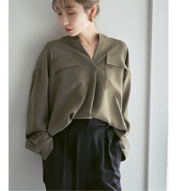 NOBLE「《追加・WEB限定カラー》ワークディテールドレープシャツ」|シャツ・ブラウス|
