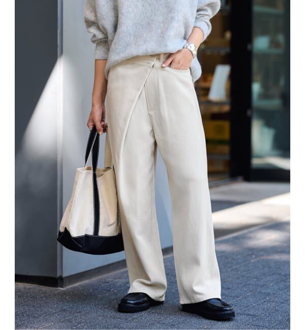 FRAMeWORK「カルゼラップパンツ」|スラックス|ナチュラル