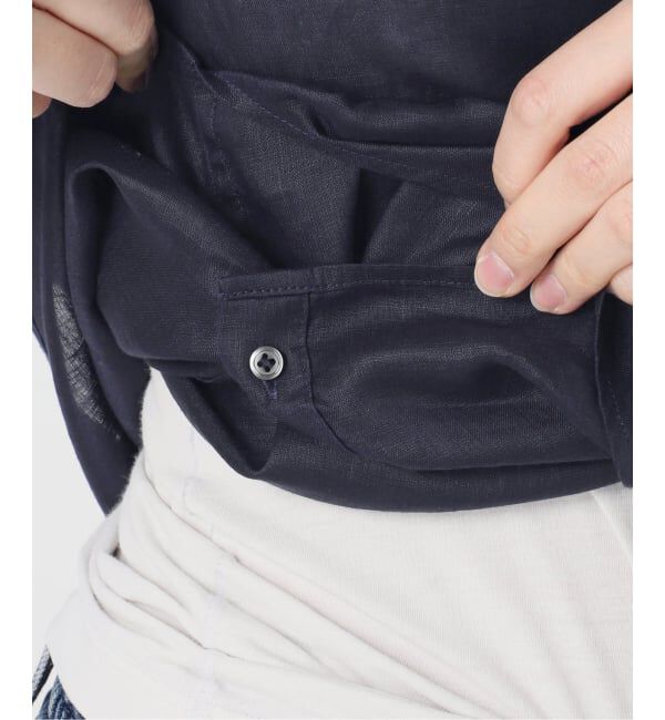 Spick and Span「《程よくすっきりサイズ》 80リネンカシュクール ミディシャツ」|シャツ・ブラウス|