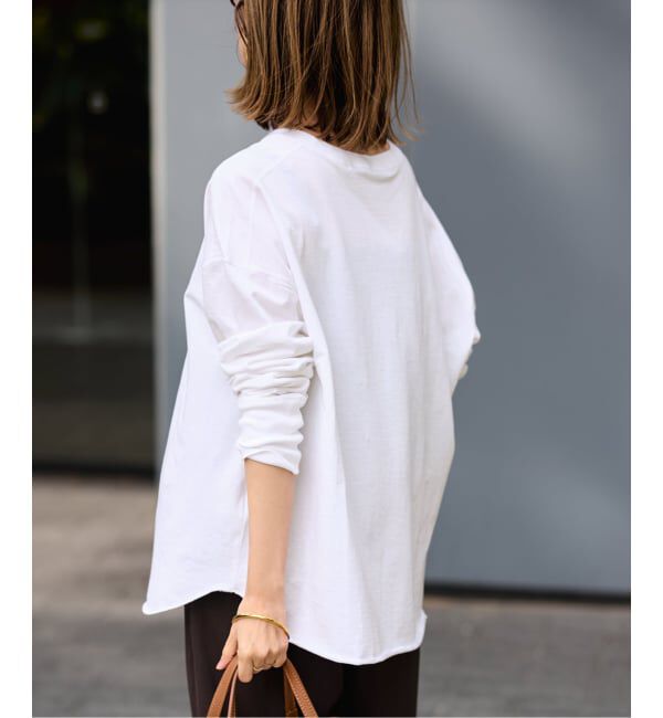 FRAMeWORK「ミニ裏毛ラウンドヘムプルオーバー」|Tシャツ・カットソー|