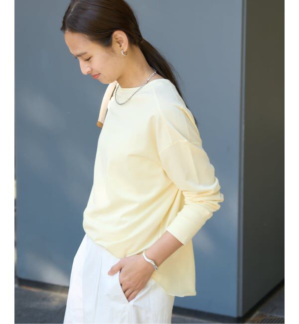 FRAMeWORK「ミニ裏毛ラウンドヘムプルオーバー」|Tシャツ・カットソー|イエロー