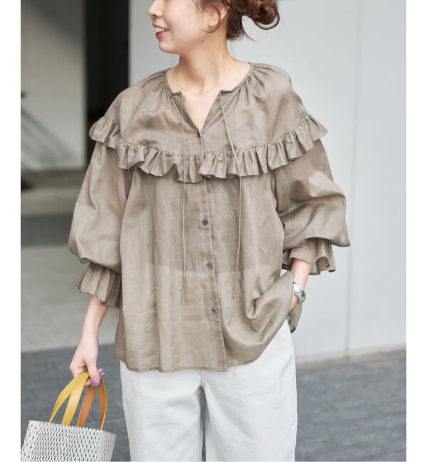 Spick and Span「コットンラミーローンフリルブラウス」|シャツ・ブラウス|