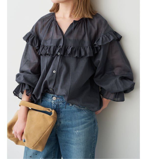 Spick and Span「コットンラミーローンフリルブラウス」|シャツ・ブラウス|