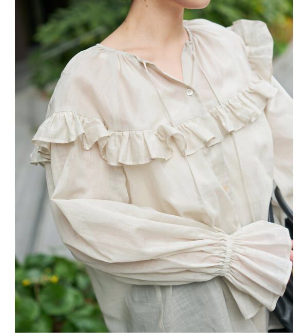 Spick and Span「コットンラミーローンフリルブラウス」|シャツ・ブラウス|