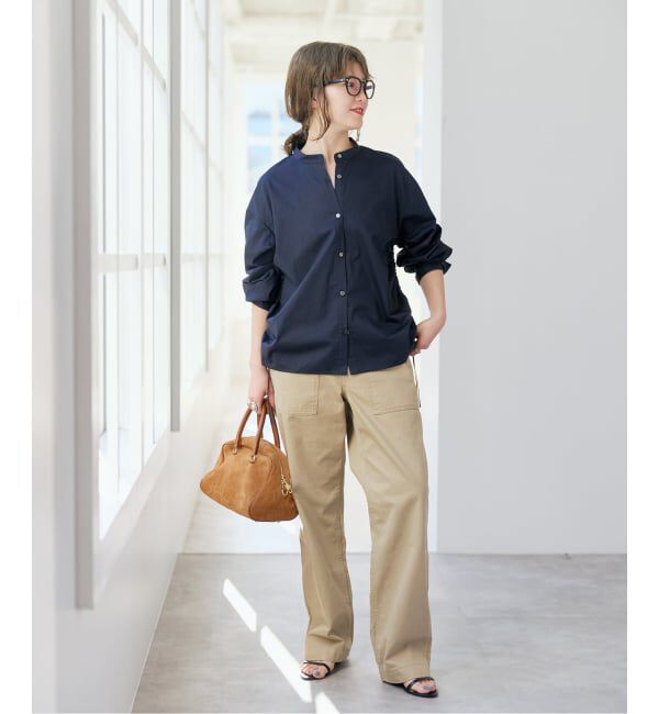 Spick and Span「サイドドロストスタンドカラーブラウス」|シャツ・ブラウス|