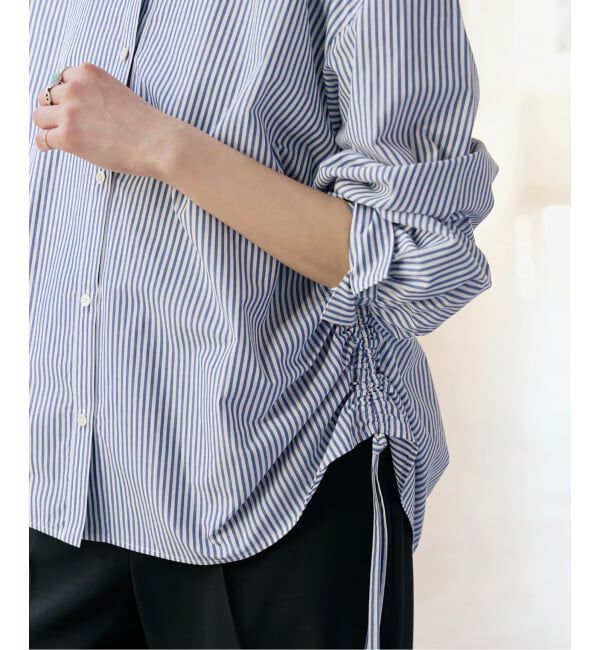 Spick and Span「サイドドロストスタンドカラーブラウス」|シャツ・ブラウス|サックスベース