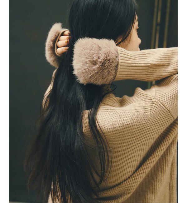  「《追加》【洗える】ファーグローブニットチュニック」|チュニック|