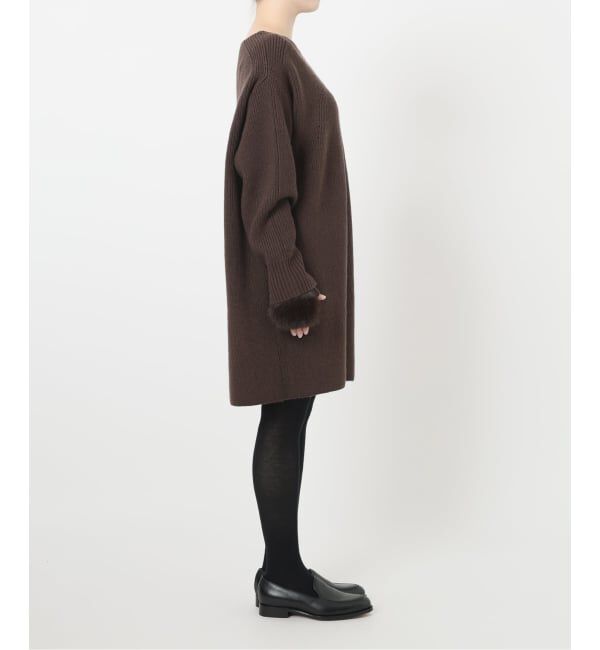  「《追加》【洗える】ファーグローブニットチュニック」|チュニック|