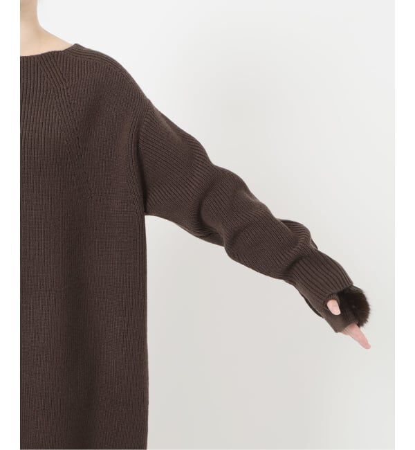  「《追加》【洗える】ファーグローブニットチュニック」|チュニック|