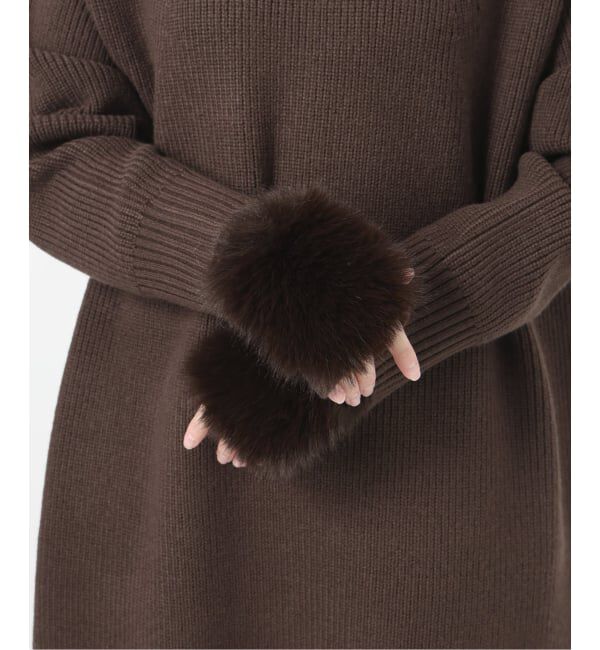  「《追加》【洗える】ファーグローブニットチュニック」|チュニック|