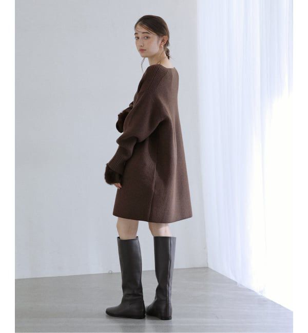  「《追加》【洗える】ファーグローブニットチュニック」|チュニック|