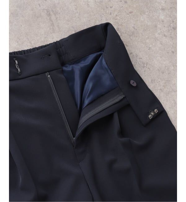  「【洗える】ツイルストレッチタックパンツ」|スラックス|