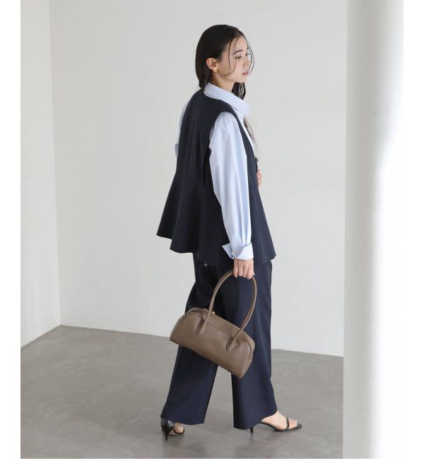  「【洗える】ツイルストレッチタックパンツ」|スラックス|