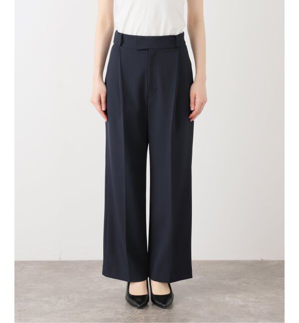  「【洗える】ツイルストレッチタックパンツ」|スラックス|