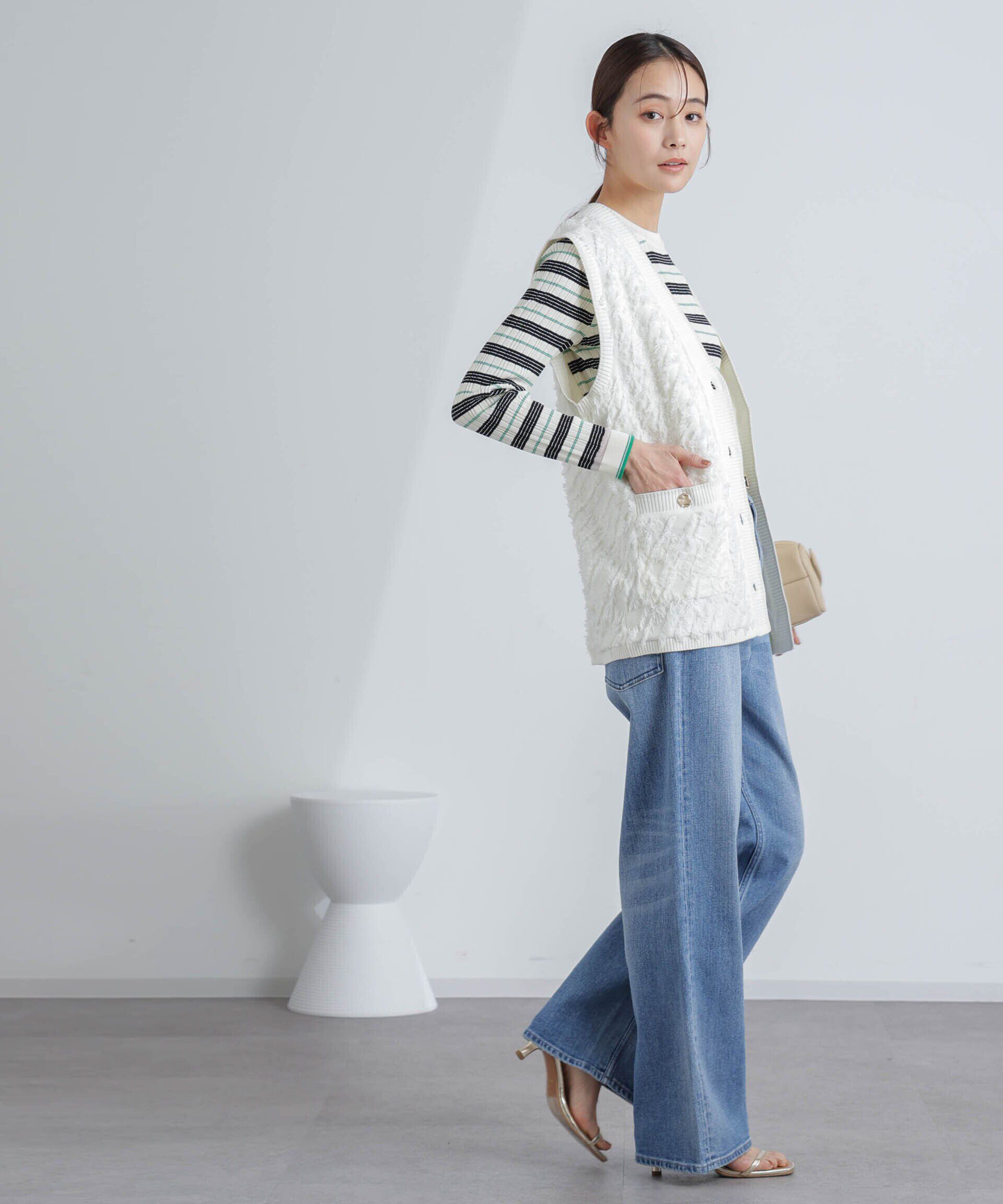 nano･universe「フリンジニットベスト(セットアップ可)」|ニット・セーター|