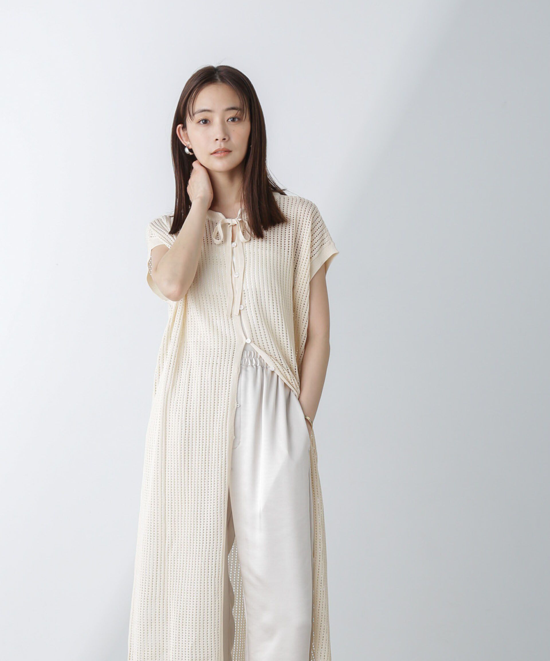 nano･universe「前後2wayメッシュワンピース」|ワンピース|アイボリー7