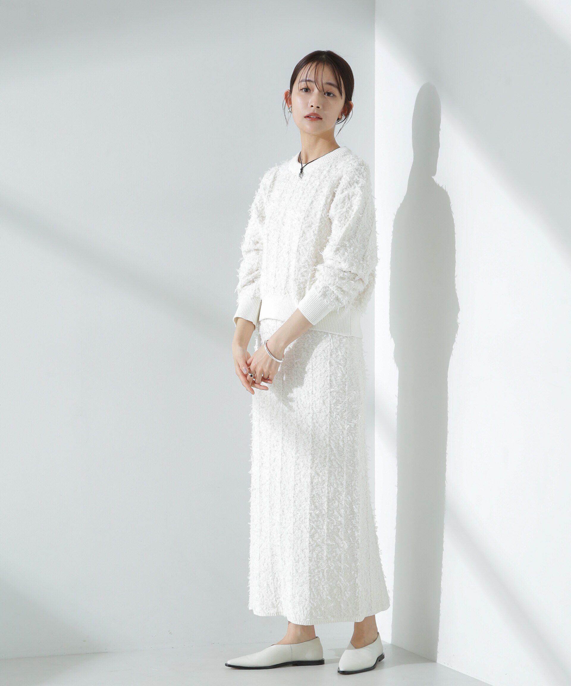 nano･universe「チュールモールニットプルオーバー（セットアップ可）」|ニット・セーター|