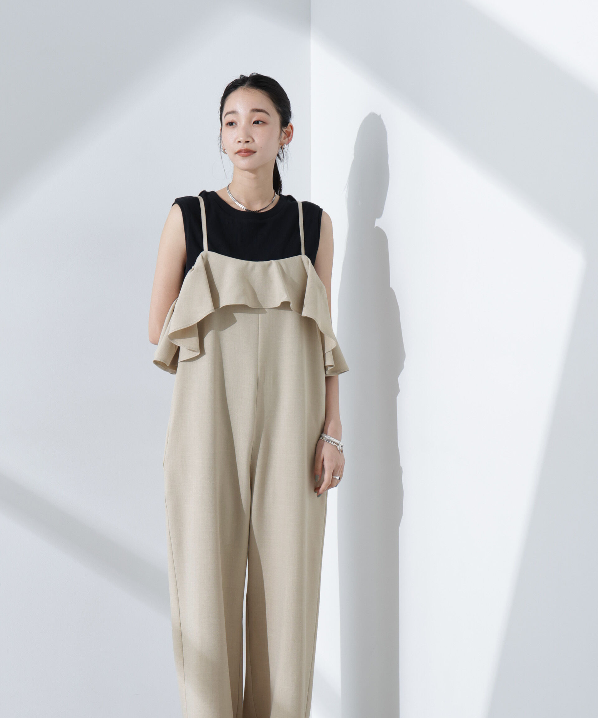 nano･universe「2wayオフショルダーフリルオールインワン」|ワンピース|