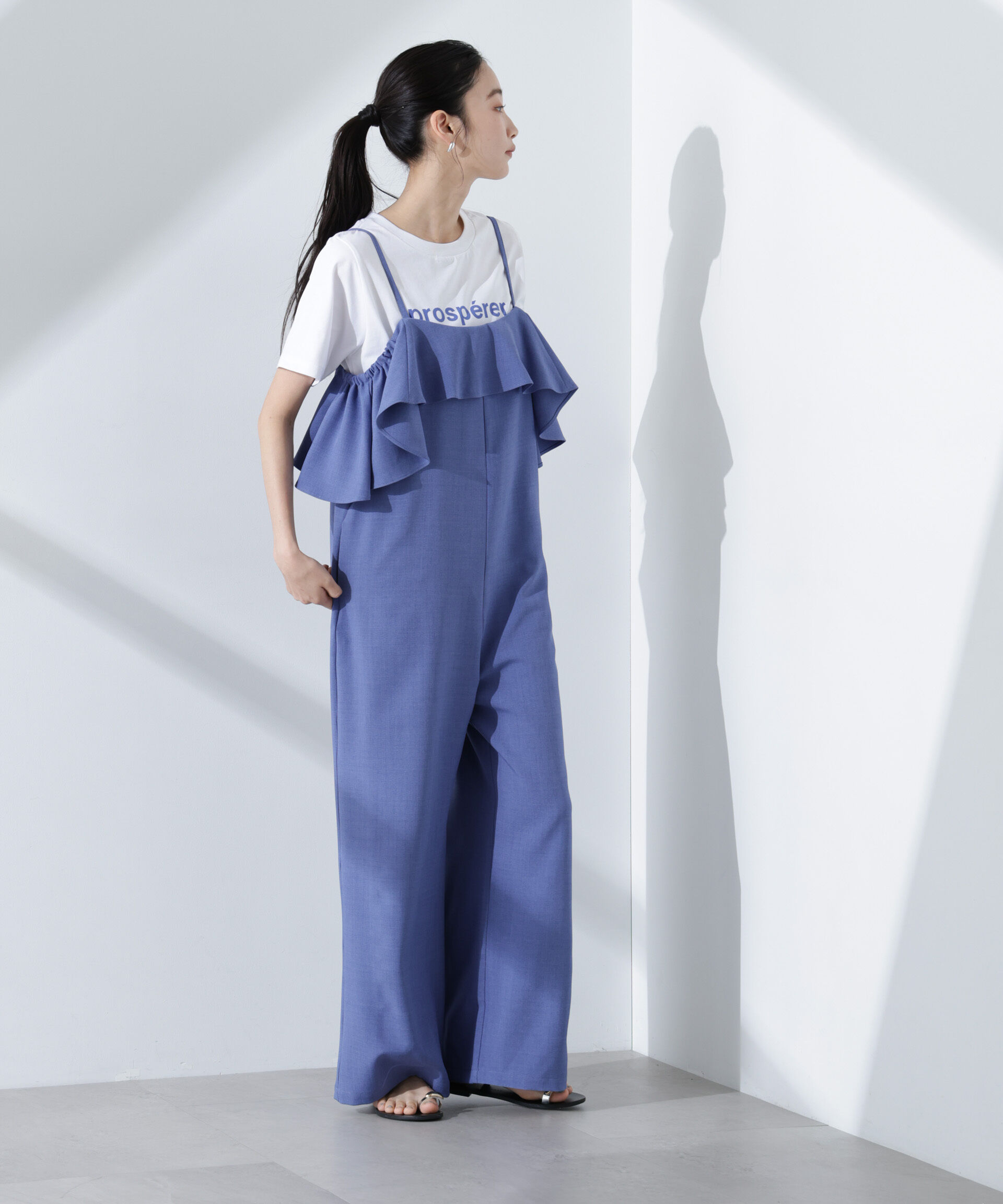 nano･universe「2wayオフショルダーフリルオールインワン」|ワンピース|