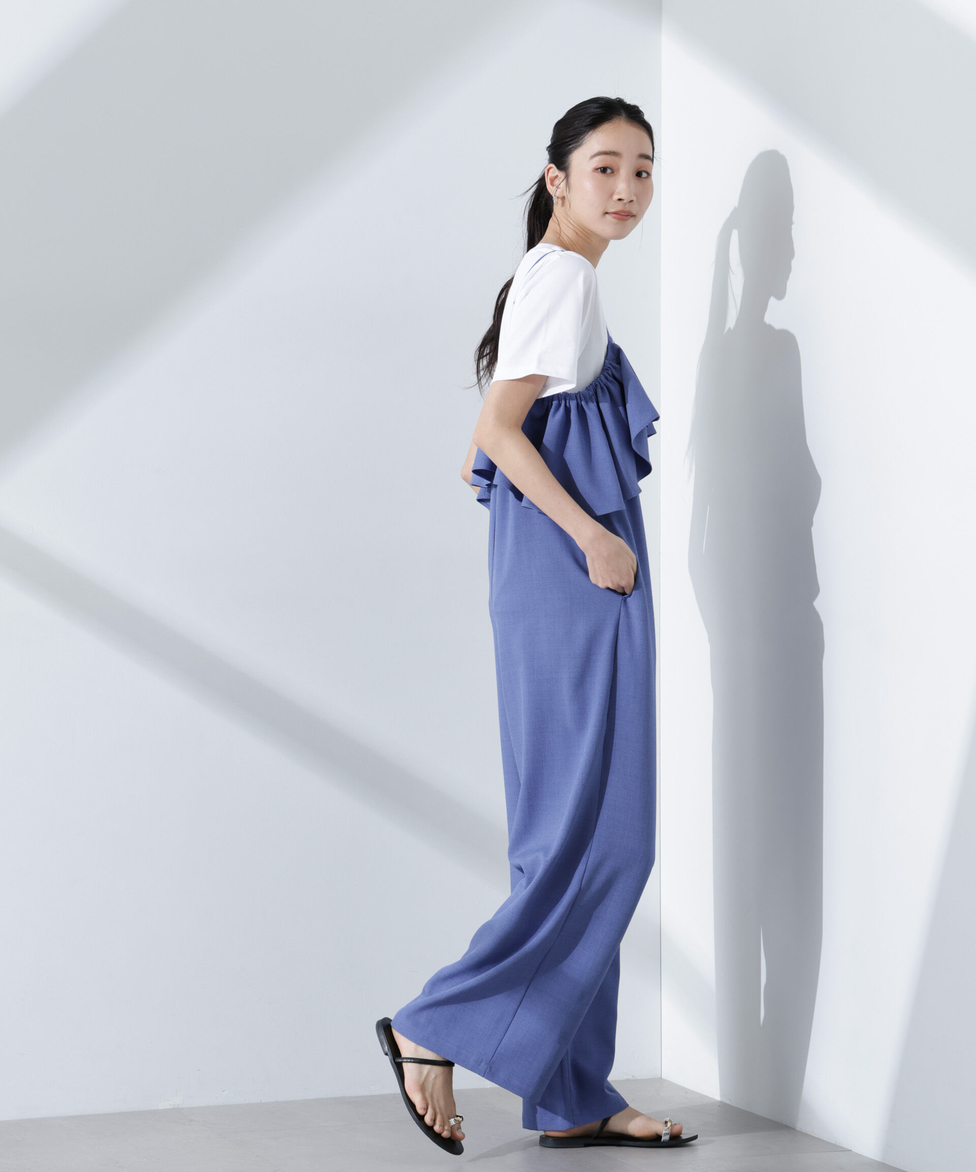 nano･universe「2wayオフショルダーフリルオールインワン」|ワンピース|