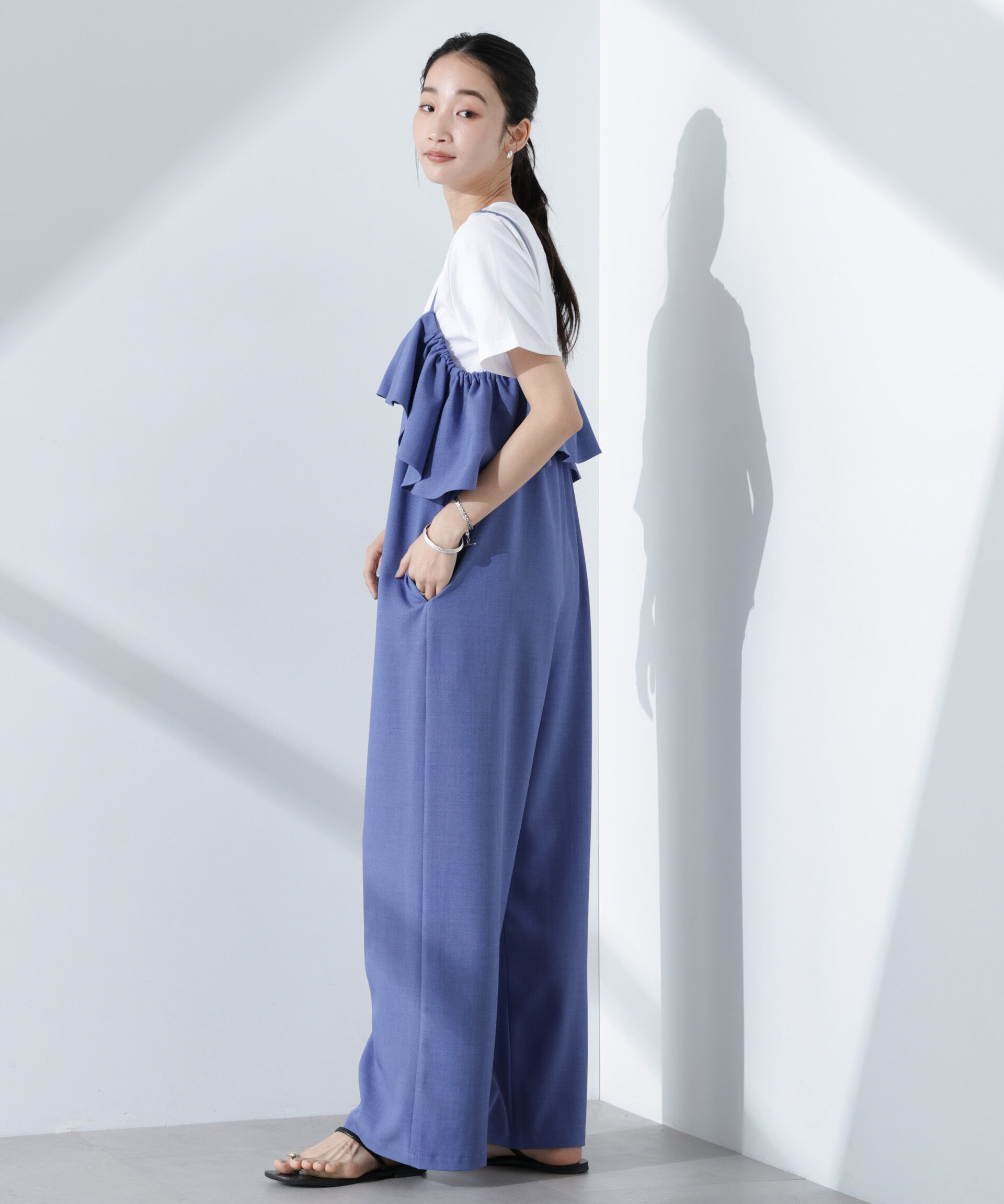 nano･universe「2wayオフショルダーフリルオールインワン」|ワンピース|