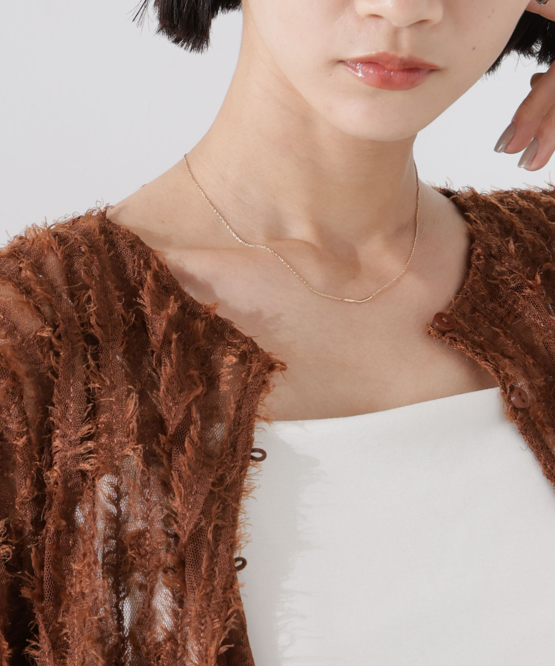 nano･universe「ラウンドバーネックレス」|ネックレス|ゴールド