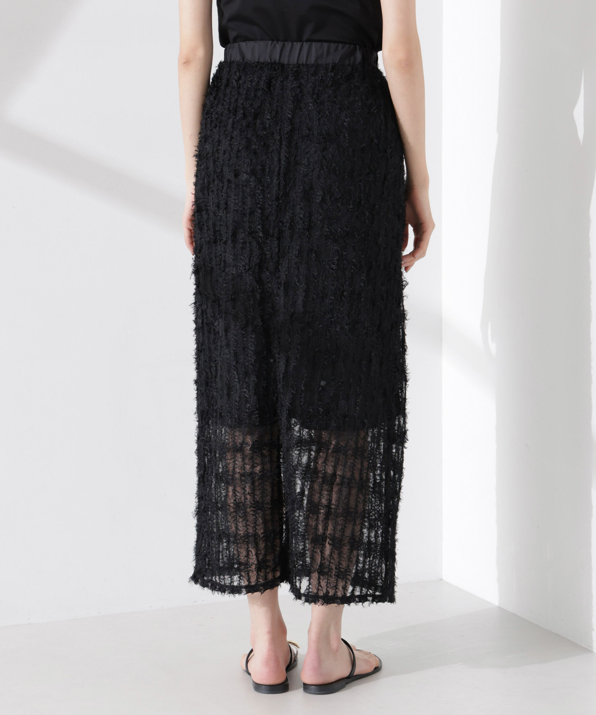 nano･universe「フリンジチュールナロースカート（セットアップ可）」|スカート|