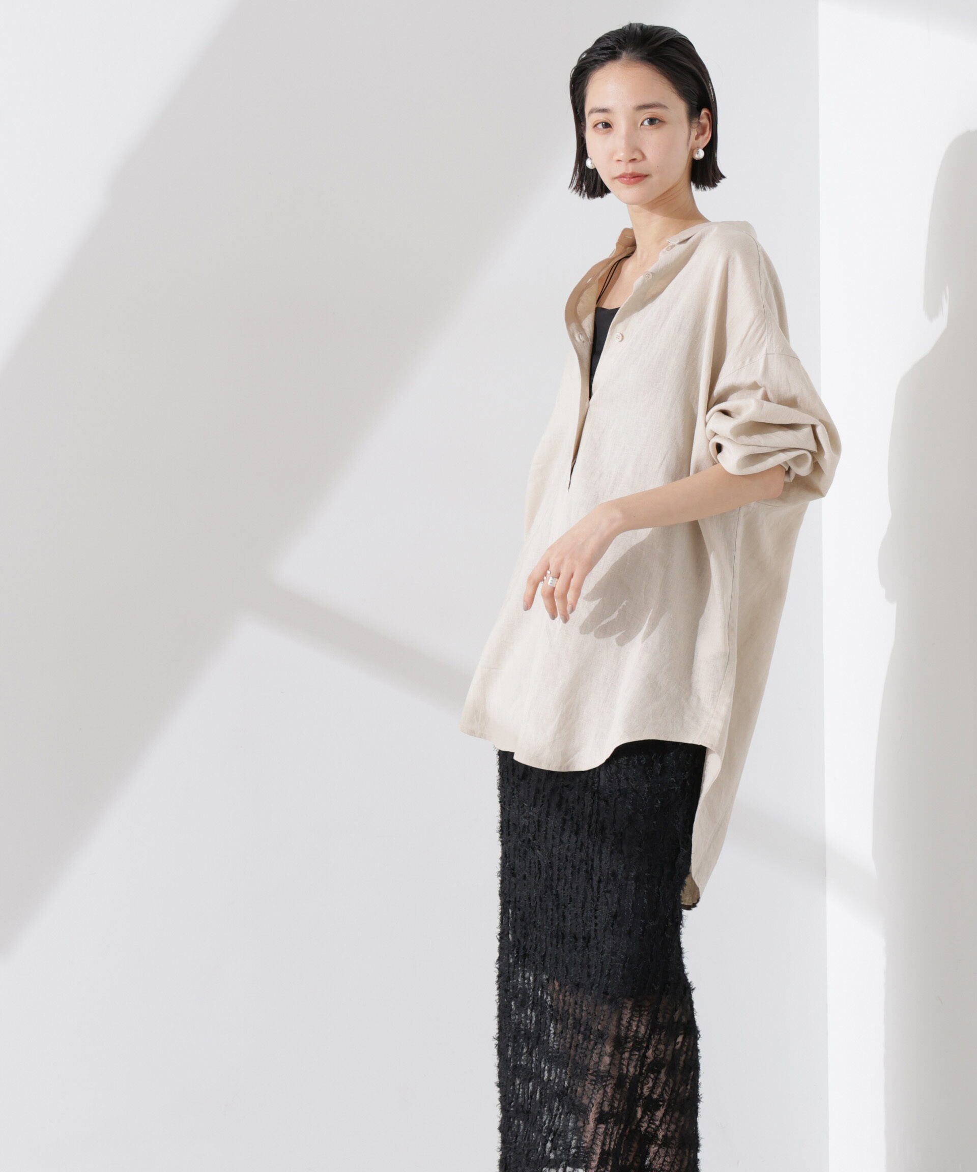 nano･universe「フリンジチュールナロースカート（セットアップ可）」|スカート|