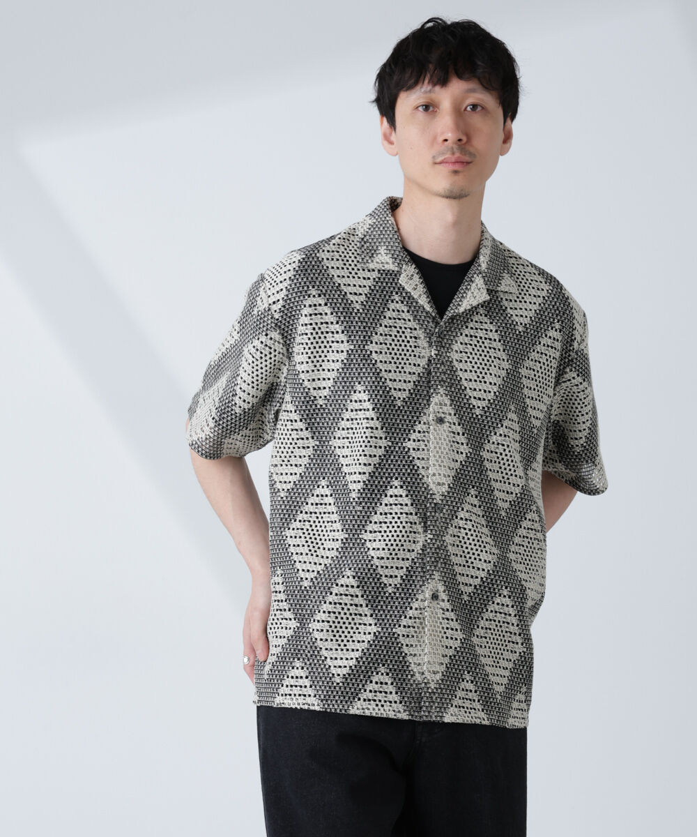 nano･universe「ダイヤレース オープンカラーシャツ」|シャツ・ブラウス|