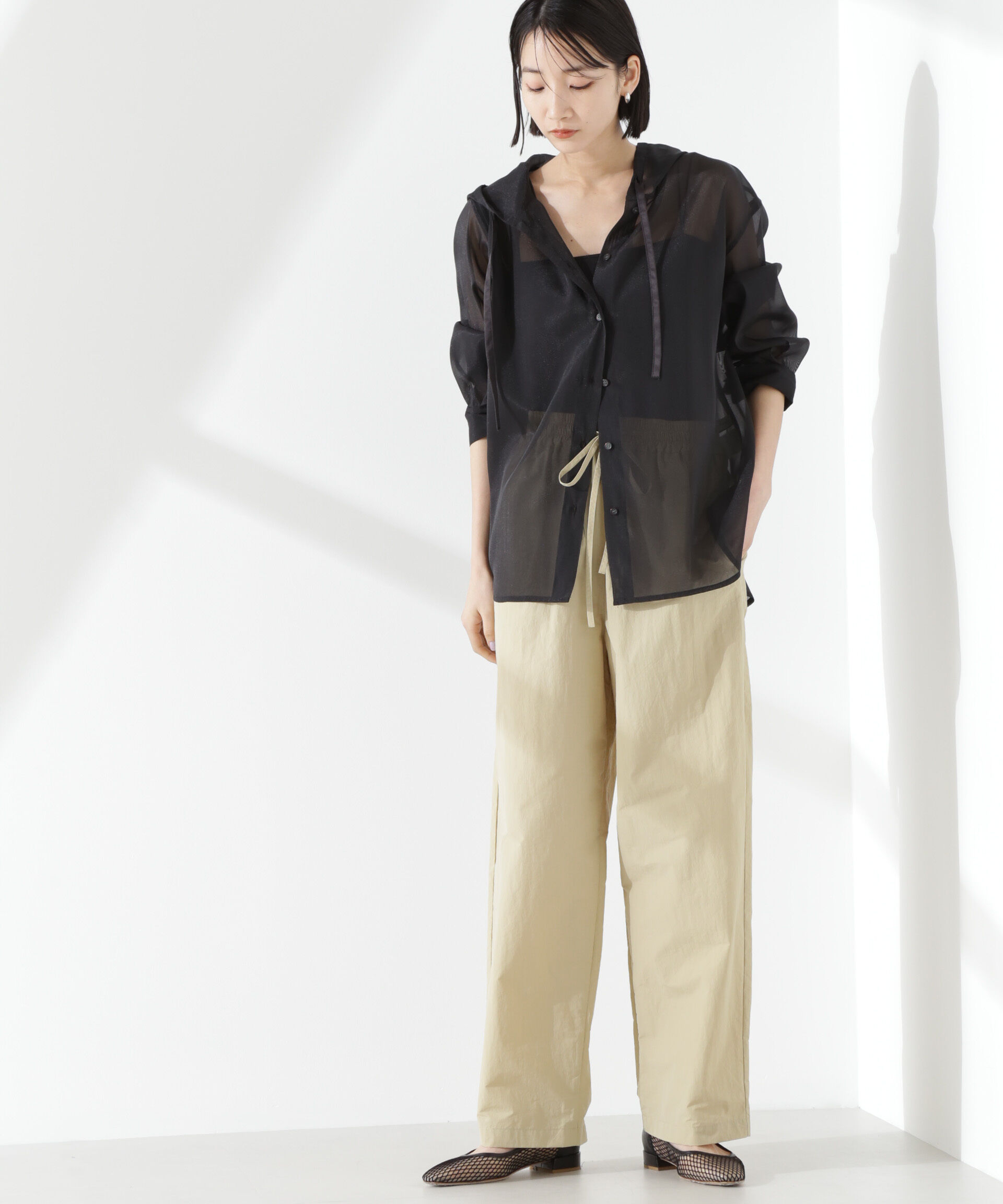 nano･universe「シアーフードシャツ」|シャツ・ブラウス|