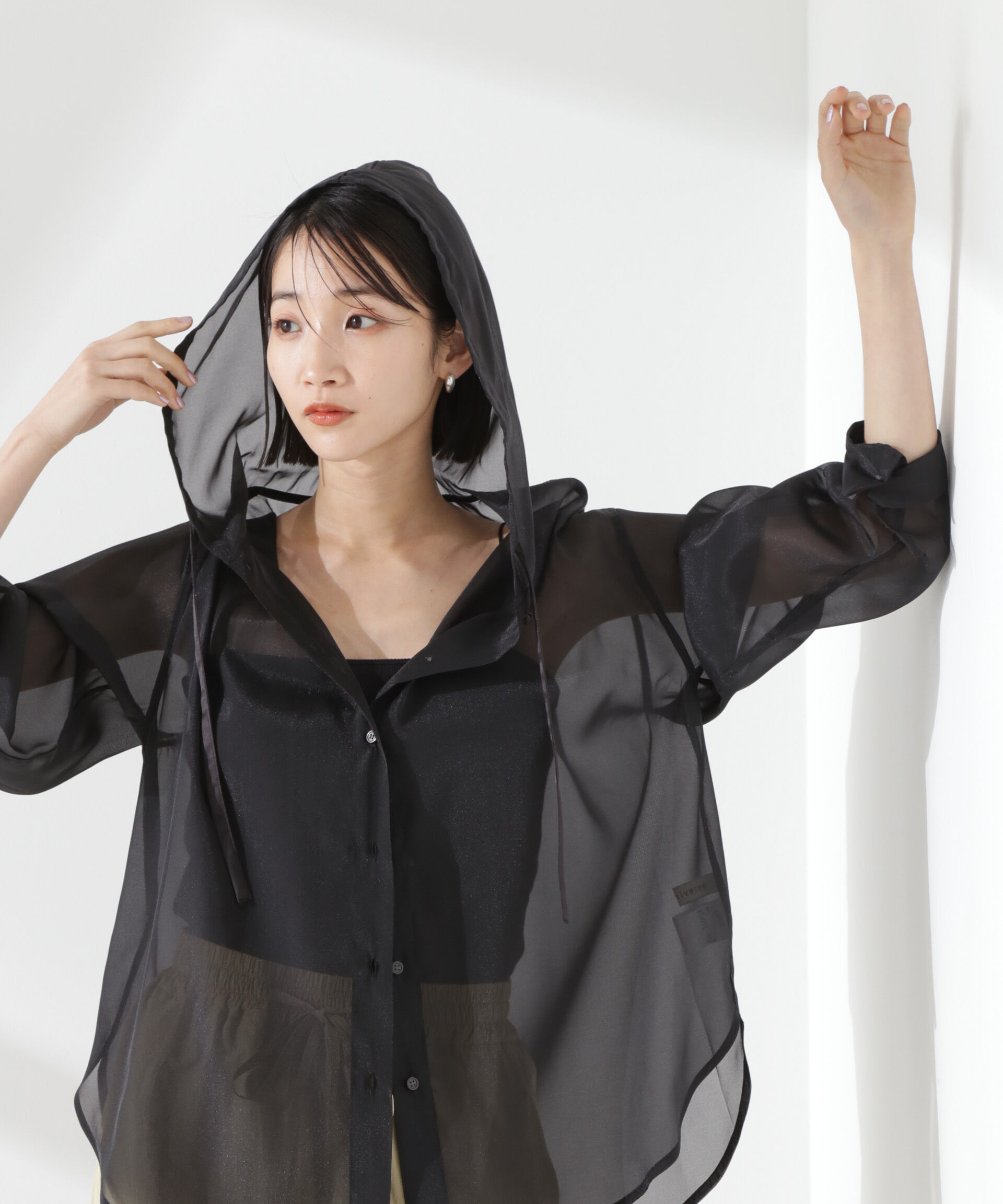 nano･universe「シアーフードシャツ」|シャツ・ブラウス|