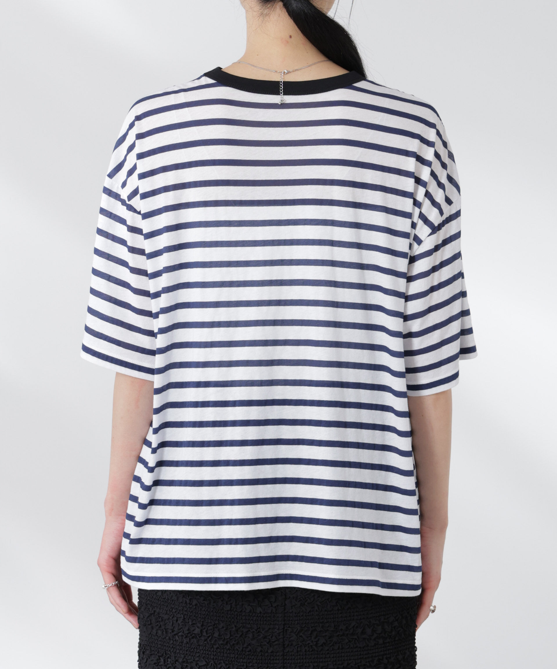 nano･universe「ボーダーシアーコットンTシャツ」|Tシャツ・カットソー|