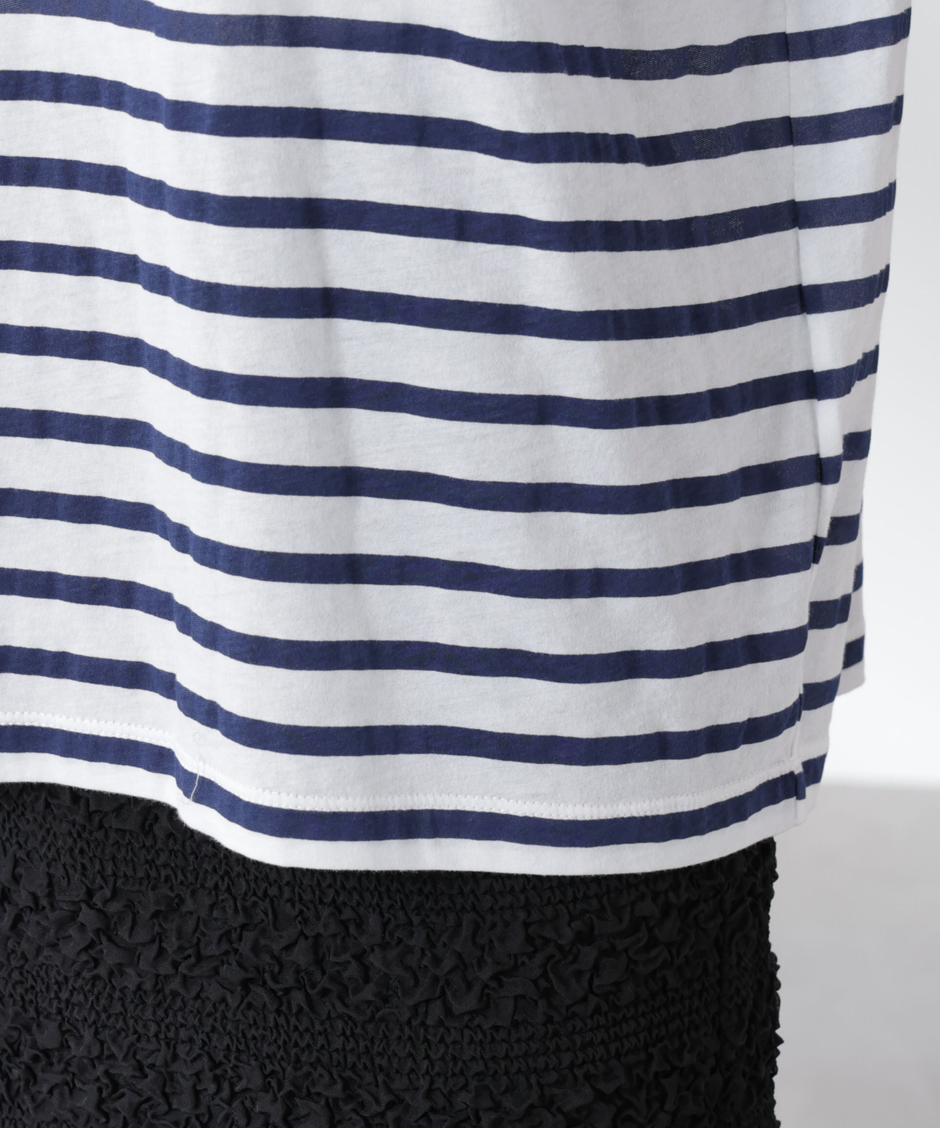 nano･universe「ボーダーシアーコットンTシャツ」|Tシャツ・カットソー|