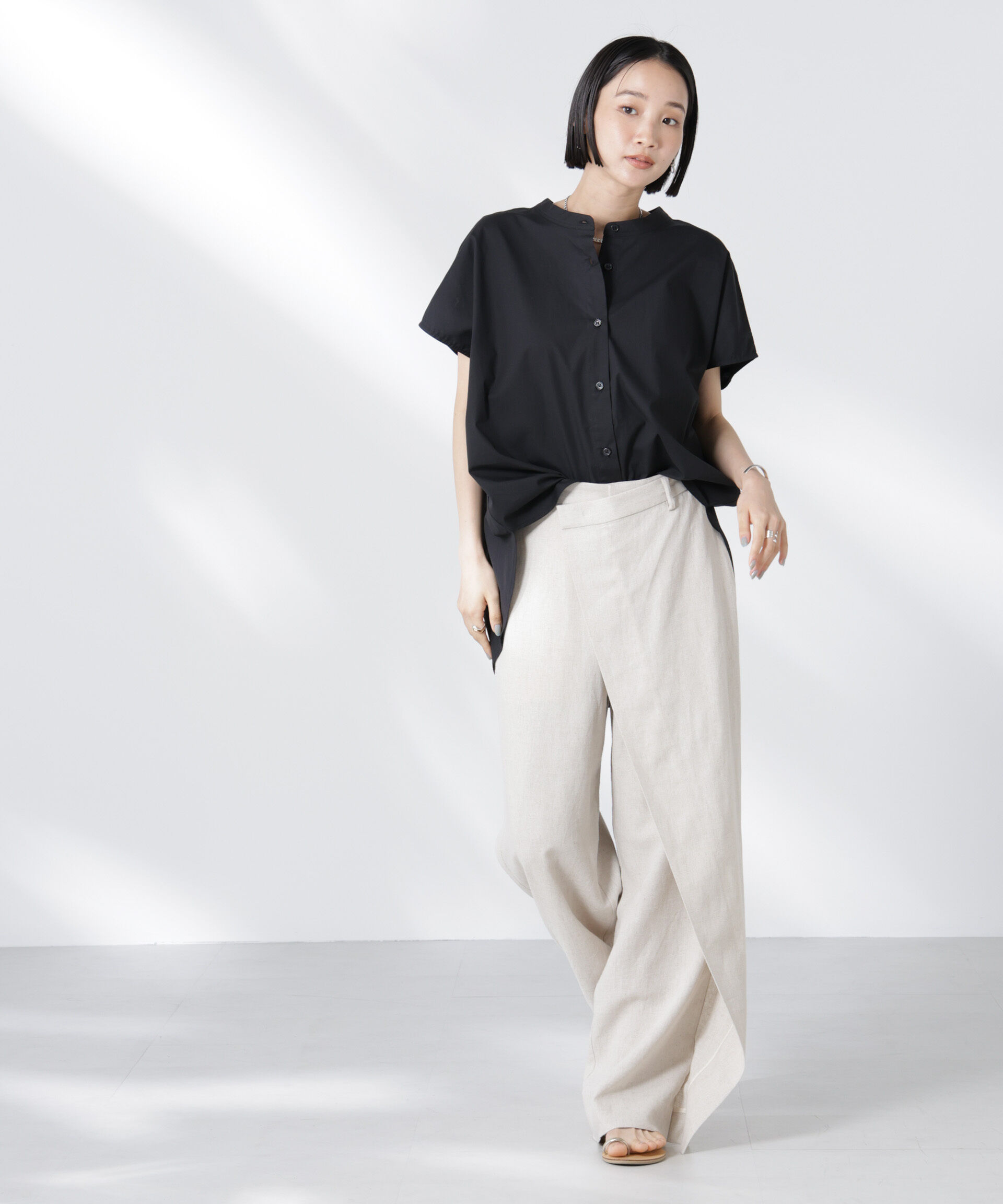 nano･universe「バックギャザーノースリーブブラウス」|シャツ・ブラウス|