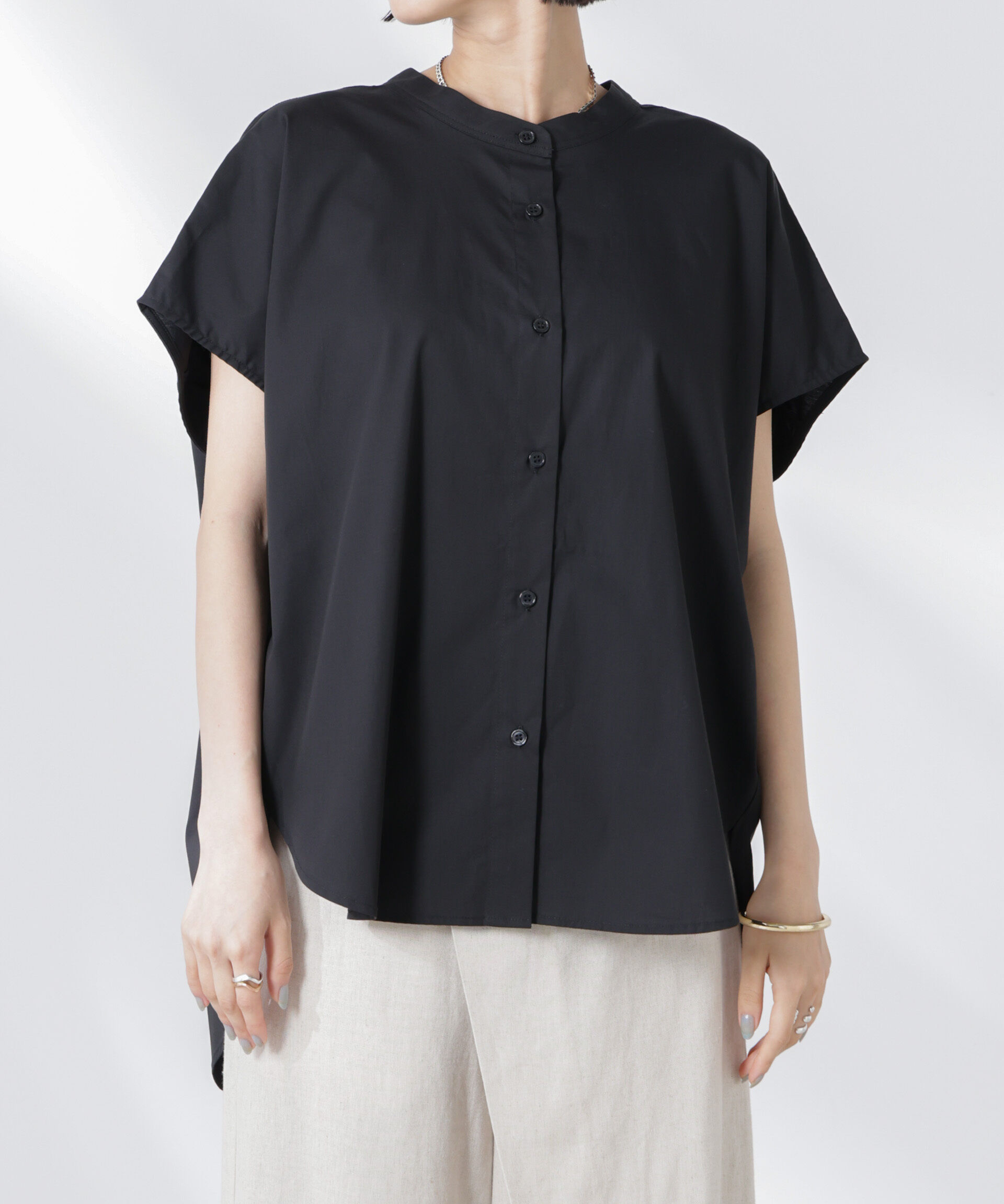 nano･universe「バックギャザーノースリーブブラウス」|シャツ・ブラウス|