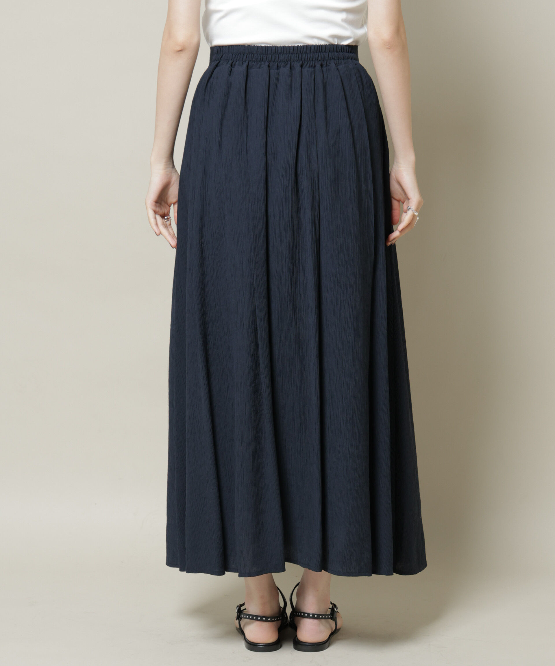 nano･universe「楊柳タックフレアスカート」|スカート|