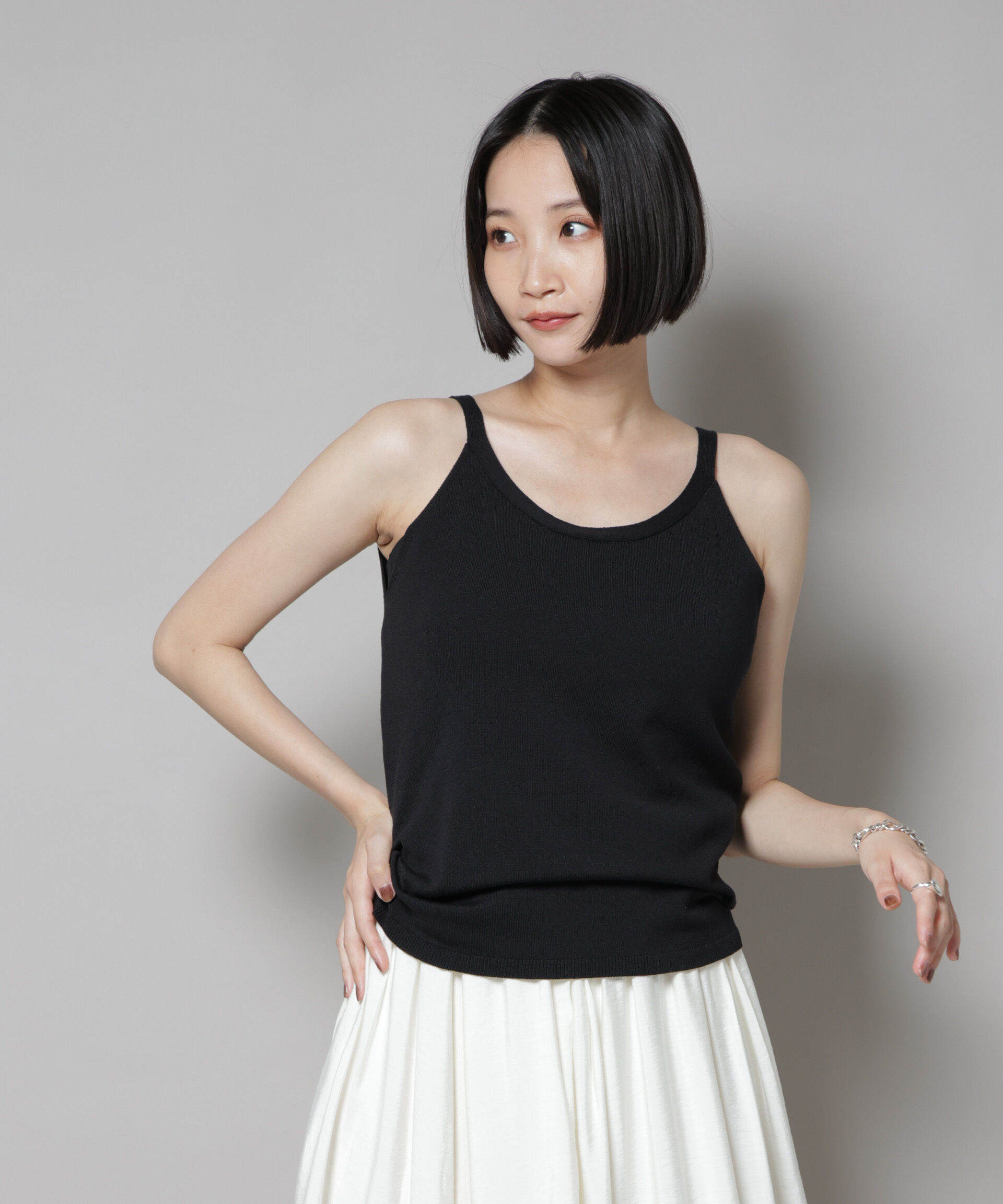 nano･universe「メッシュレイヤードニットアンサンブル」|ニット・セーター|