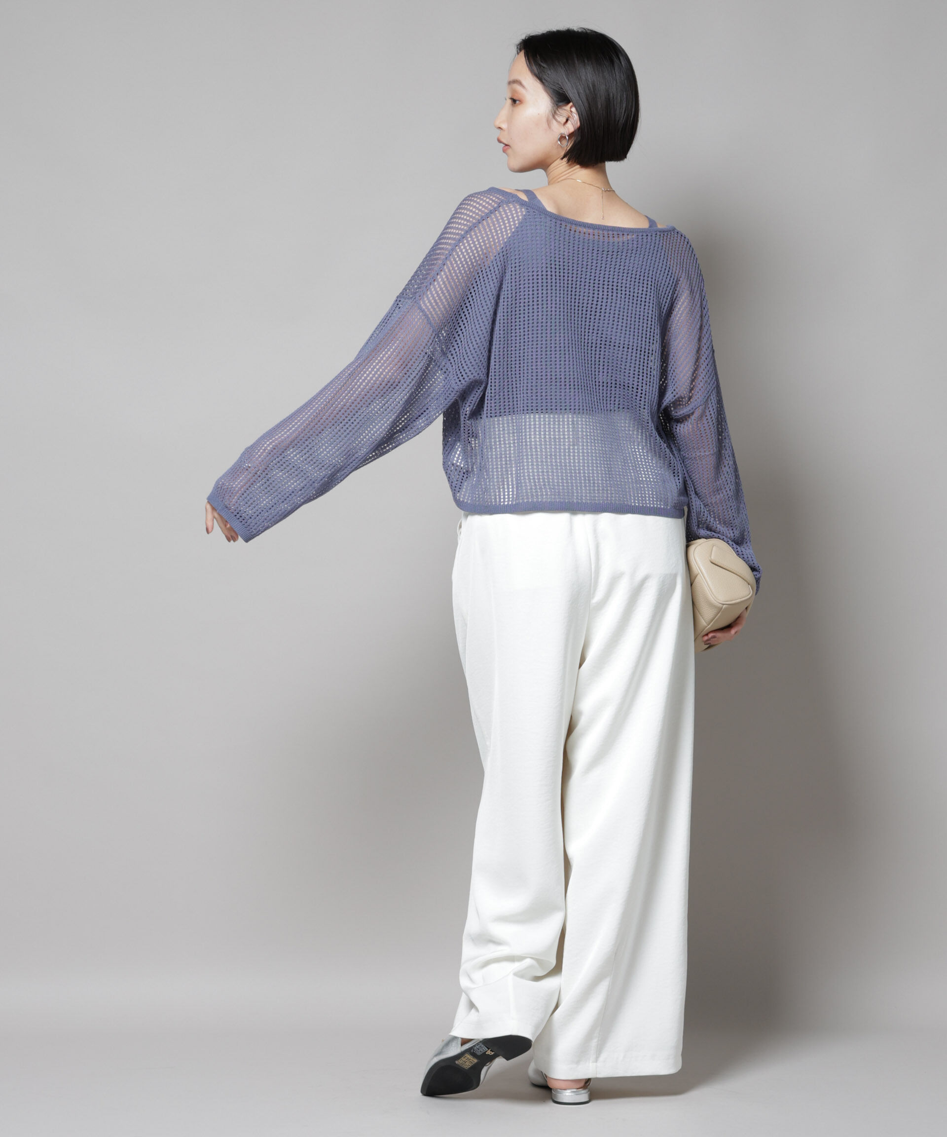 nano･universe「メッシュレイヤードニットアンサンブル」|ニット・セーター|