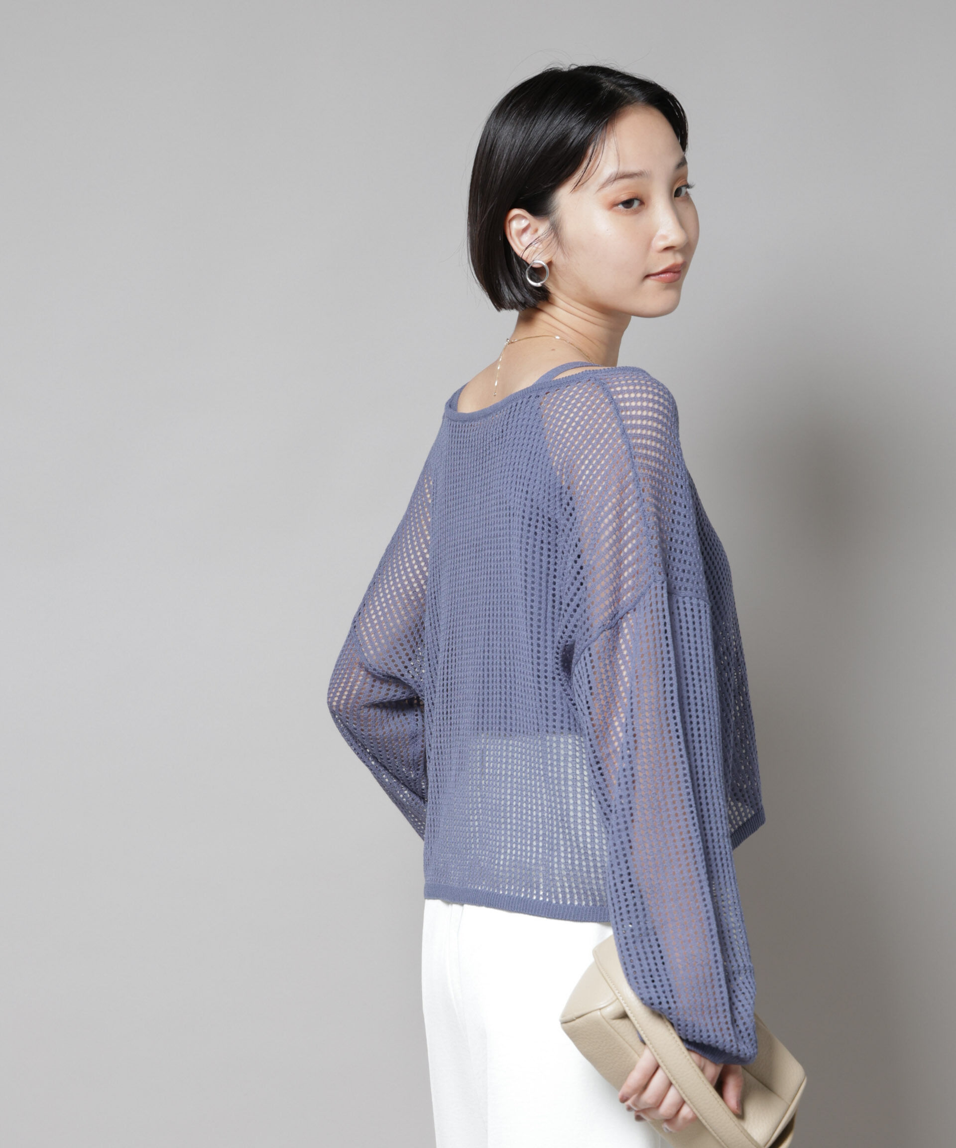 nano･universe「メッシュレイヤードニットアンサンブル」|ニット・セーター|