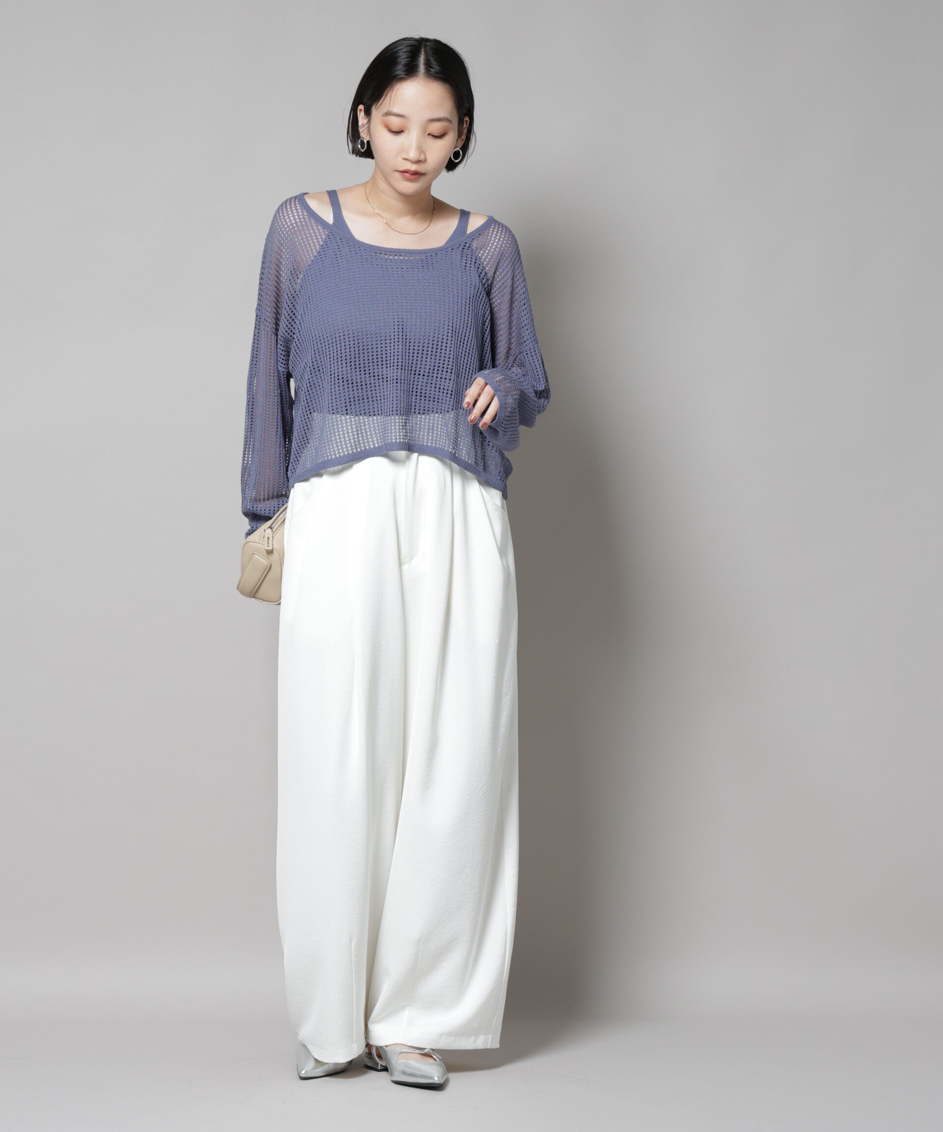 nano･universe「メッシュレイヤードニットアンサンブル」|ニット・セーター|