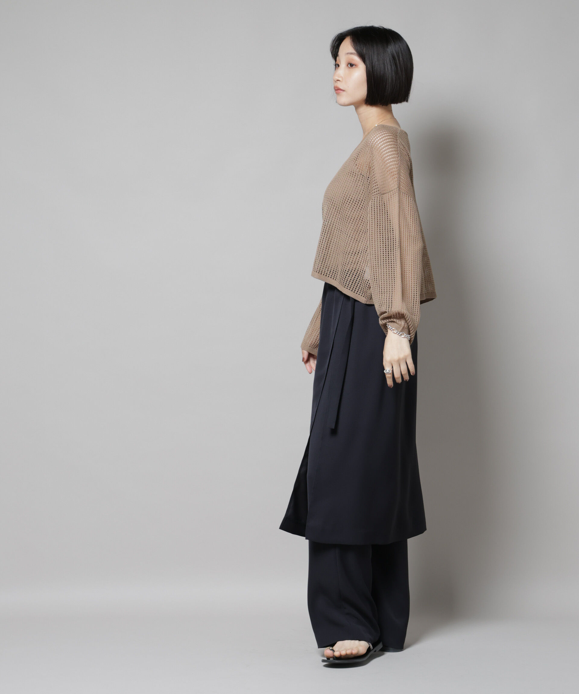 nano･universe「メッシュレイヤードニットアンサンブル」|ニット・セーター|