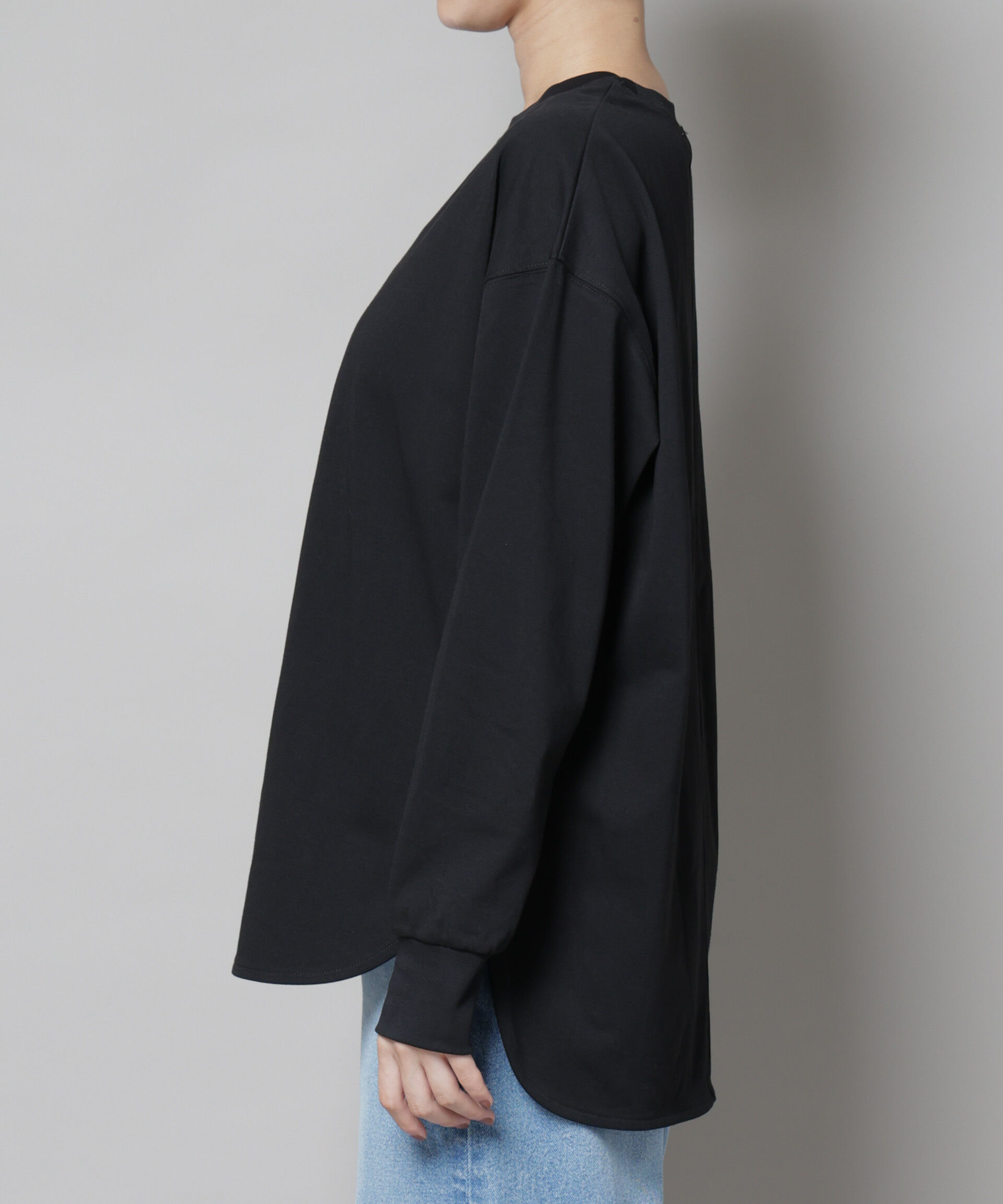 nano･universe「CVCプレーティング天竺ラウンドヘムカットトップス」|Tシャツ・カットソー|