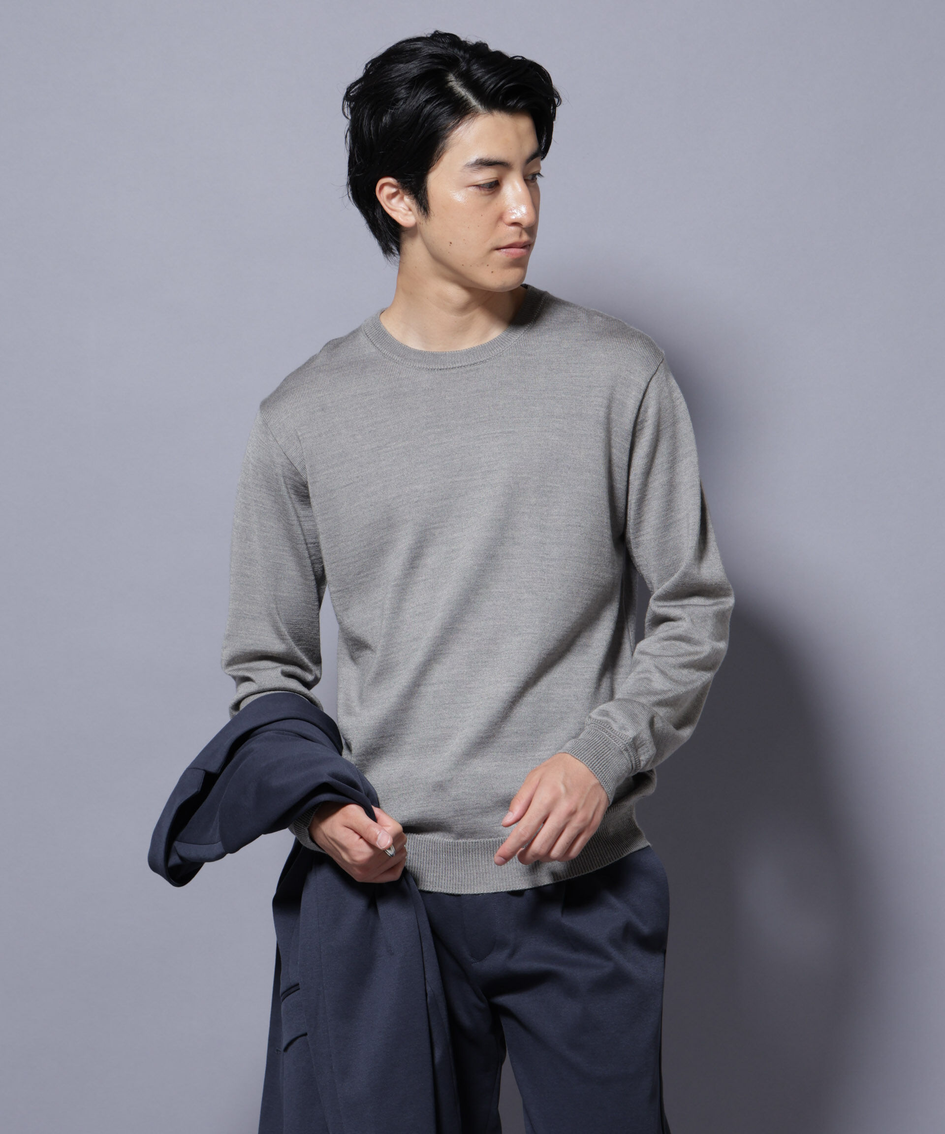 nano･universe「タスマニアミックスクルーネックニット」|ニット・セーター|