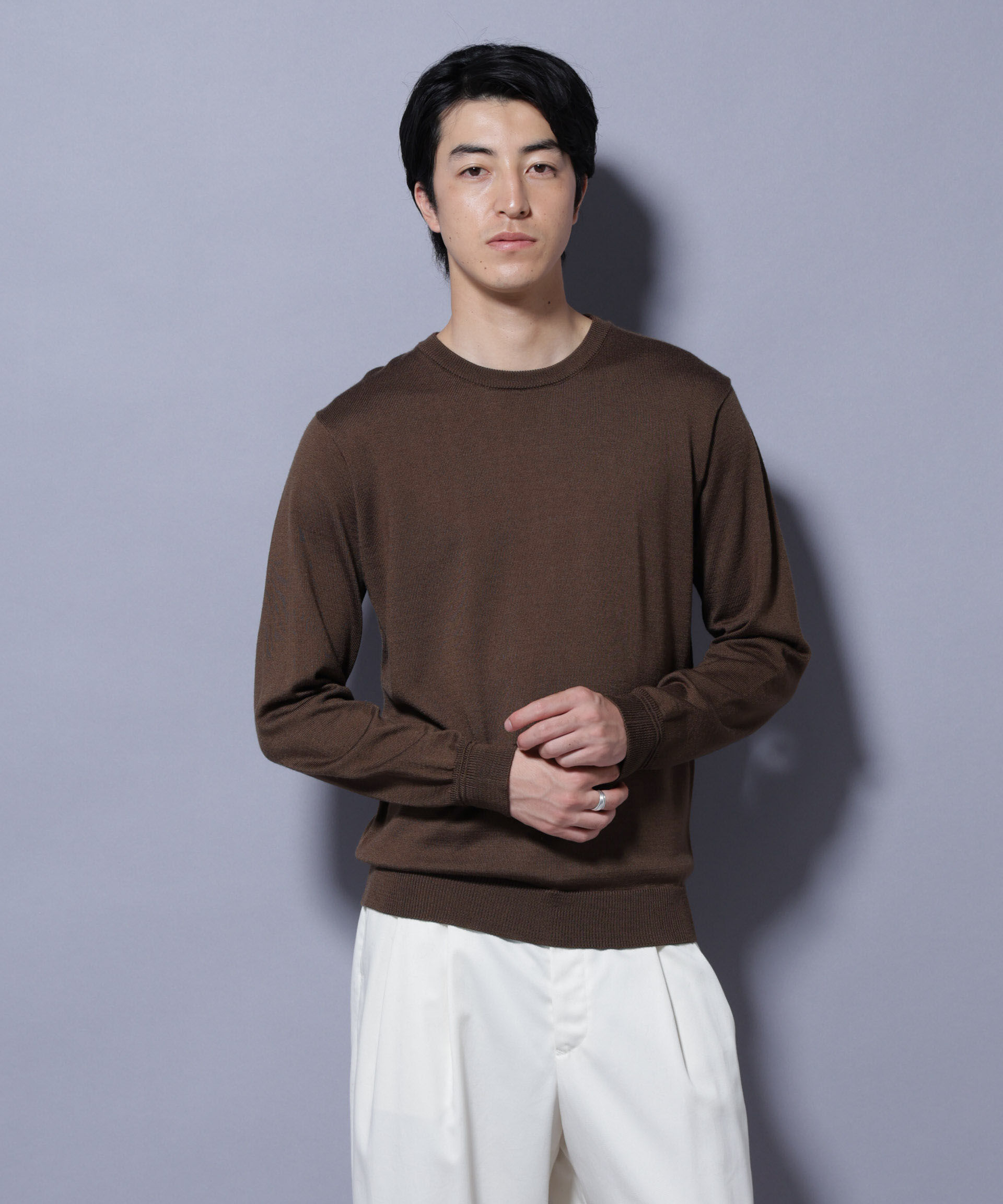 nano･universe「タスマニアミックスクルーネックニット」|ニット・セーター|